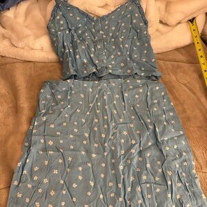 Blue Floral Two-Piece Set
